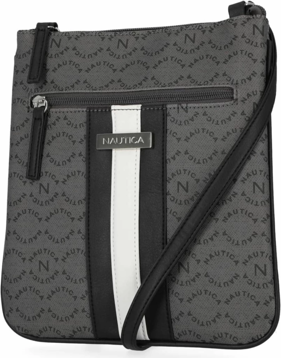 Nautica Signature Jacquard Crossbody Bag - Stylish Lakeside Design for Men & Women