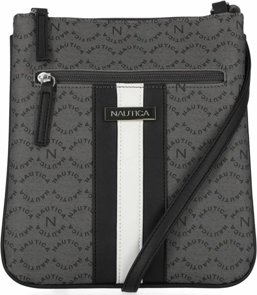 Nautica Signature Jacquard Crossbody Bag - Stylish Lakeside Design for Men & Women