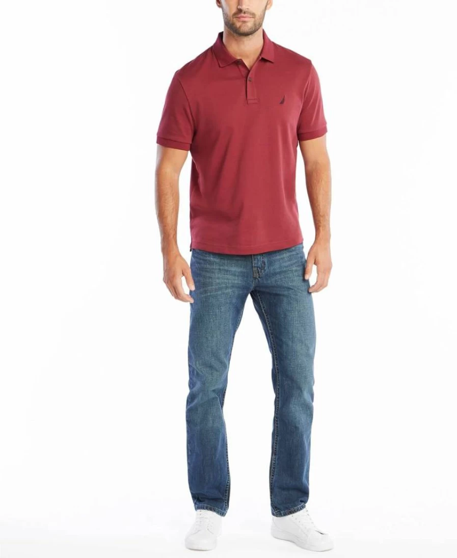 Nautica Men's Classic Fit Soft Cotton Polo Shirt - Short Sleeve Solid Casual Top for Men