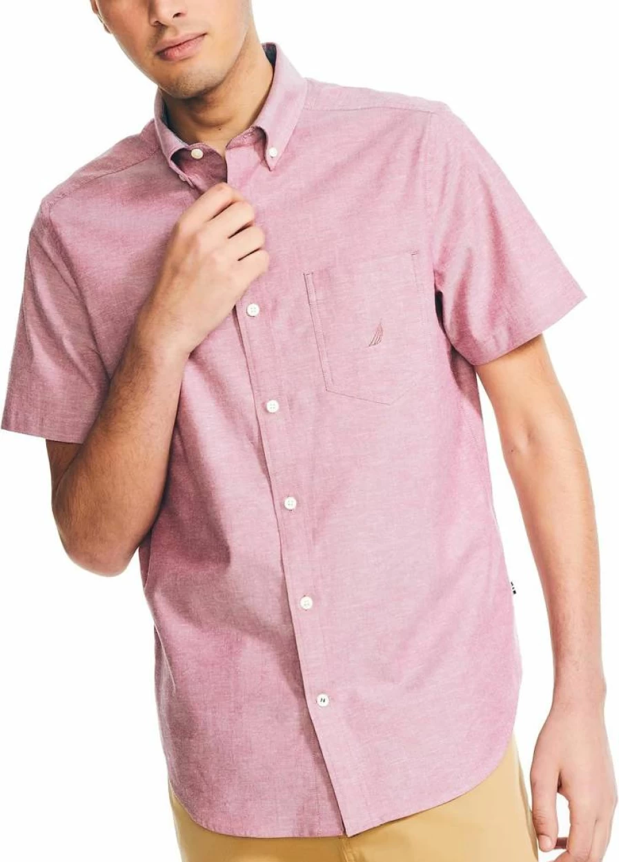 Nautica Men's Classic Short-Sleeve Oxford Shirt - Casual Button-Down Shirt for Men