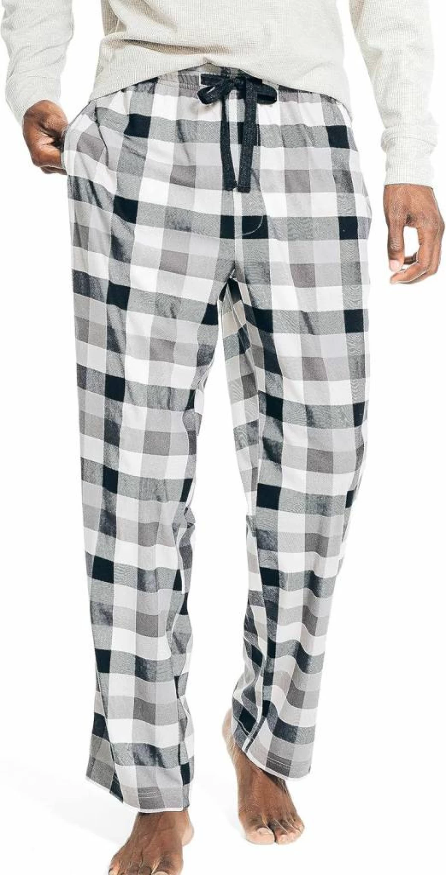 Nautica Men's Plaid Fleece Sleep Pants - Sustainable Comfort Lounge Wear