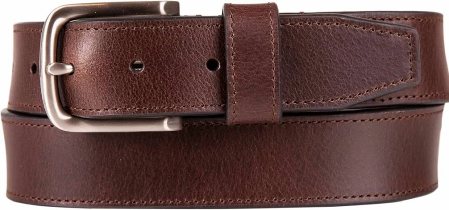Nautica Men's Genuine Leather Belt with Metal Buckle - Classic Casual Wear for Jeans, Chinos & Khakis
