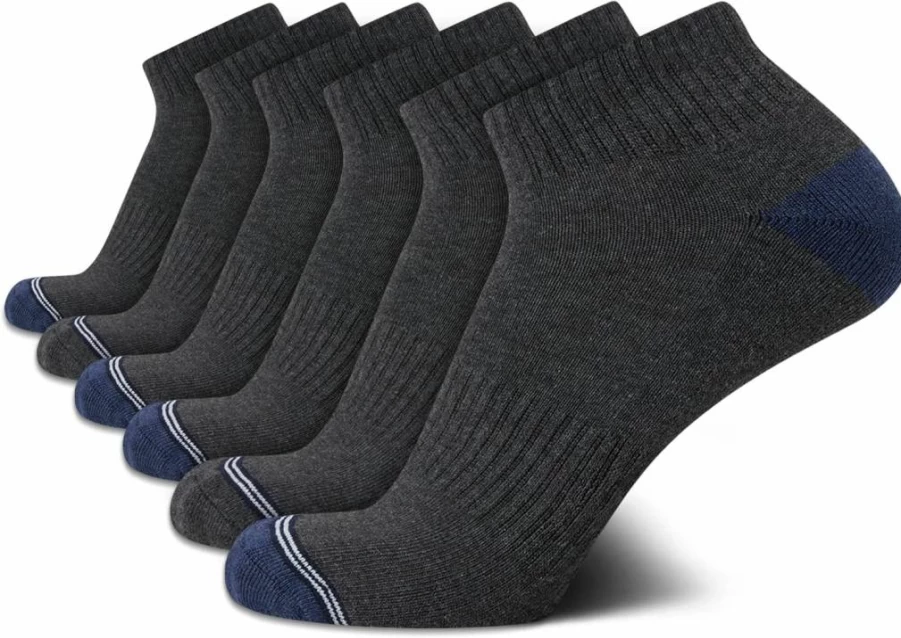 Nautica Men's 6-Pack Athletic Ankle Socks - Moisture-Wicking, Cushioned & Stretch Comfort for Sizes 6-12.5