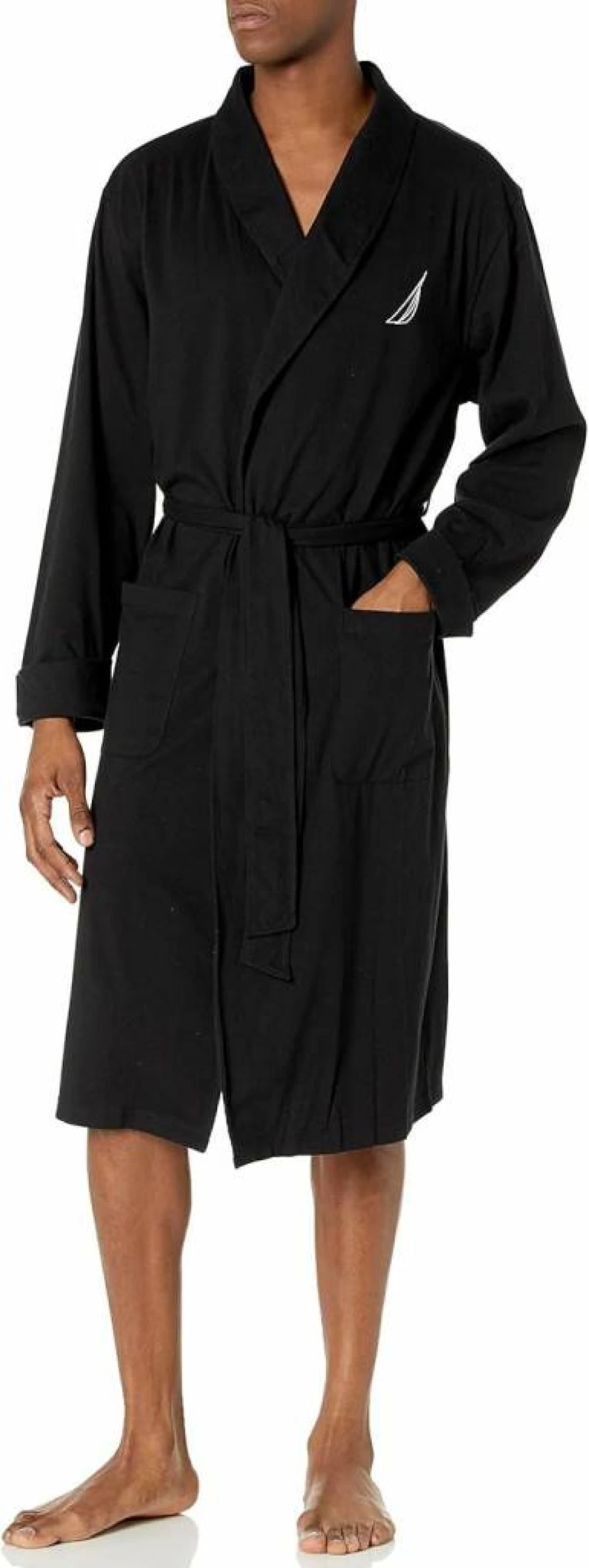 Nautica Men's Soft Knit Robe - Comfortable Lounge Wear for Relaxation