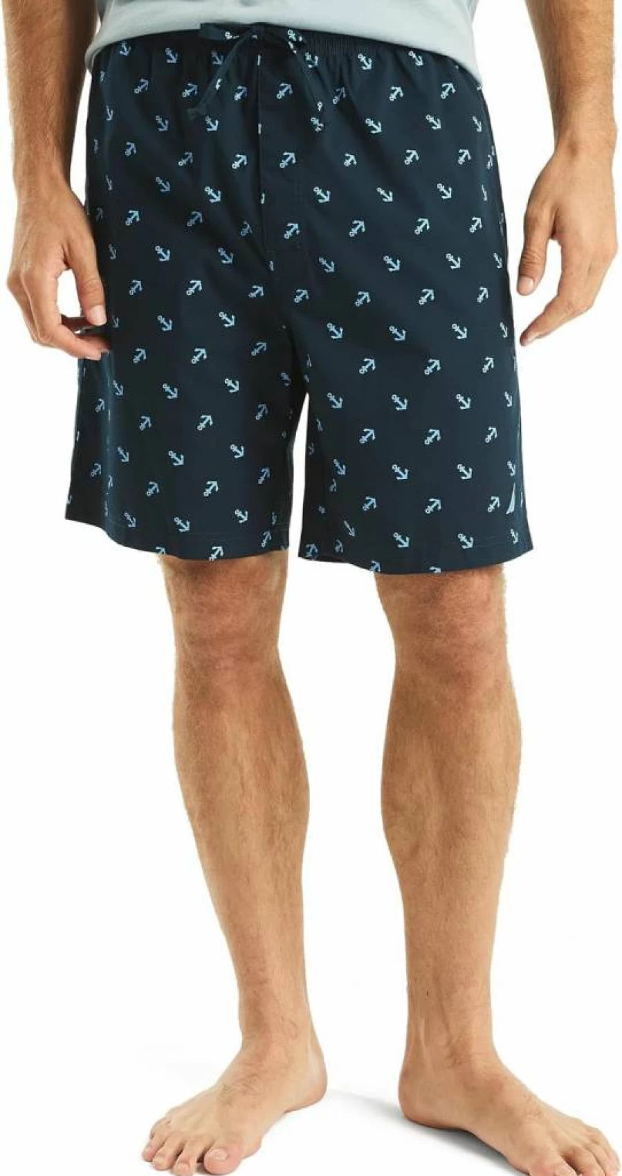 Nautica Men's Eco-Friendly Printed Poplin Sleep Shorts – Sustainable Comfort & Style