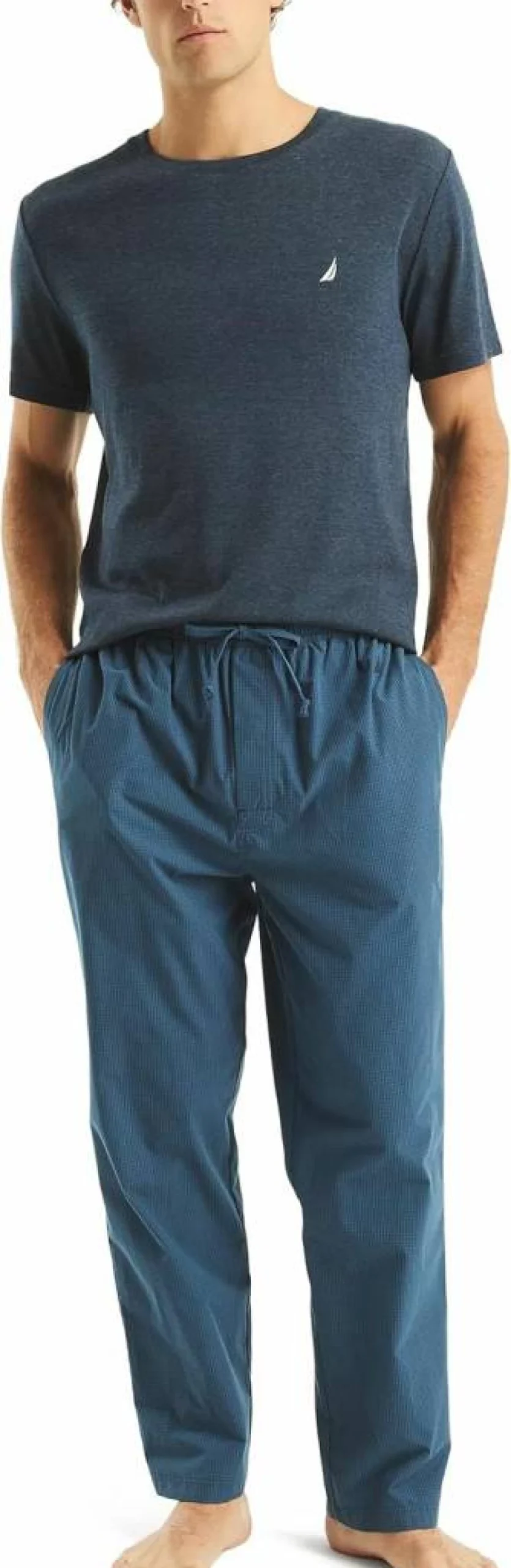Nautica Men's Eco-Friendly Poplin Sleep Pants - Sustainable Comfort Lounge Wear