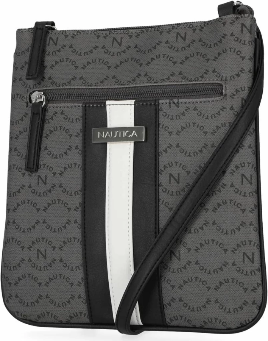 Nautica Signature Jacquard Crossbody Bag - Stylish Lakeside Design for Men & Women