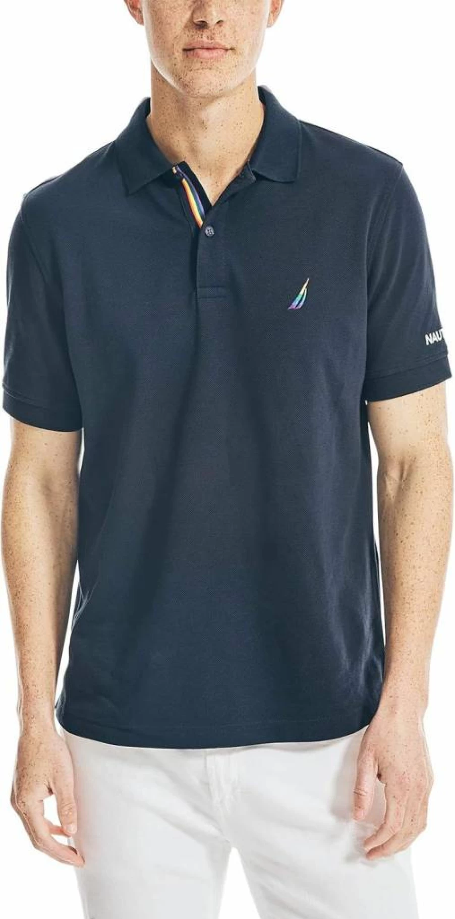 Nautica Men's Pride Performance Polo Shirt – Moisture-Wicking, Quick-Dry Activewear Top for Golf & Casual Wear