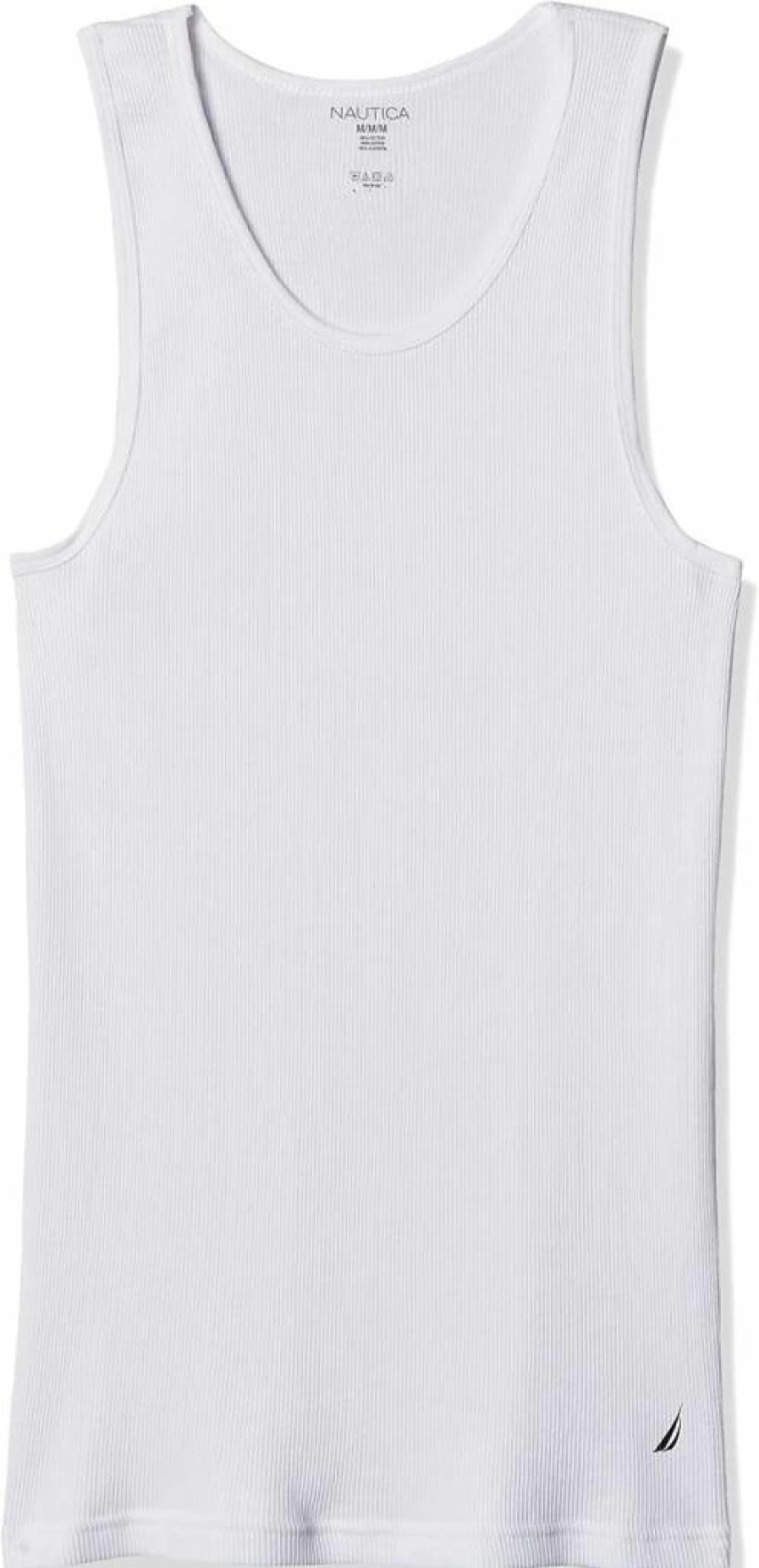 Nautica Men's 4-Pack Breathable Ribbed Cotton Tank Tops for Undershirts
