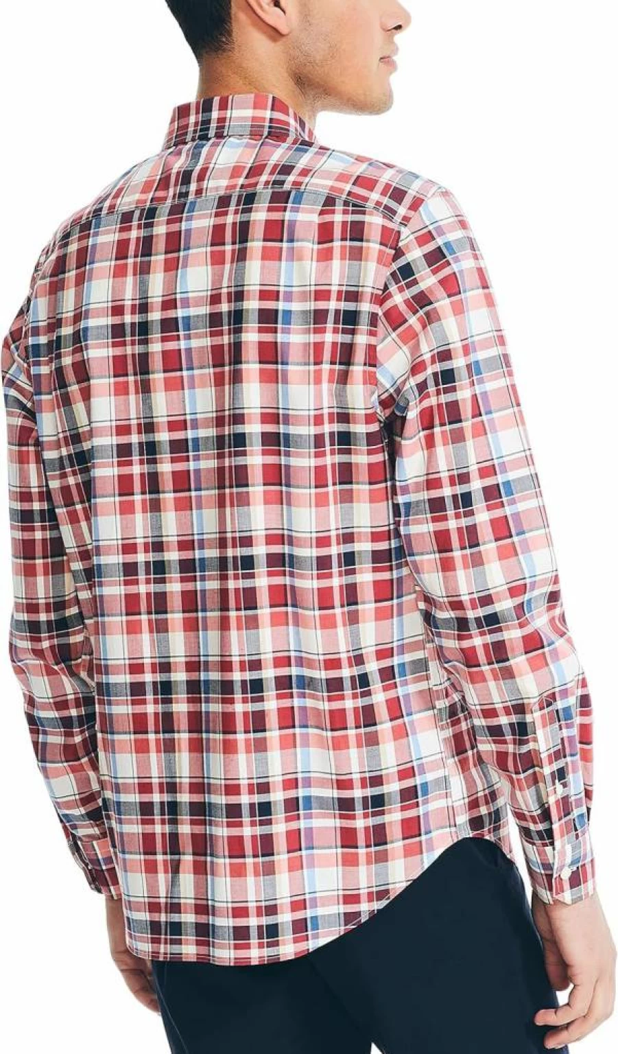 Nautica Men's Sustainable Plaid Flannel Shirt – Eco-Friendly Casual Button-Down for Men