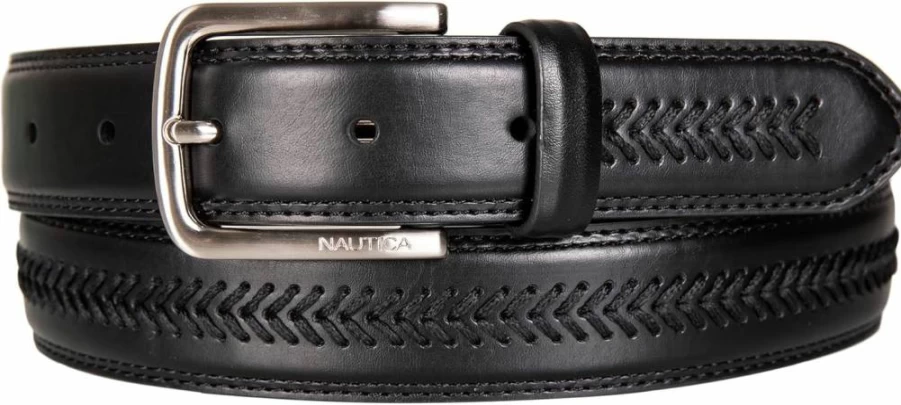 Nautica Men's Classic Adjustable Leather Dress Belt with Metal Buckle for Suits & Pants | Business Casual Fashion