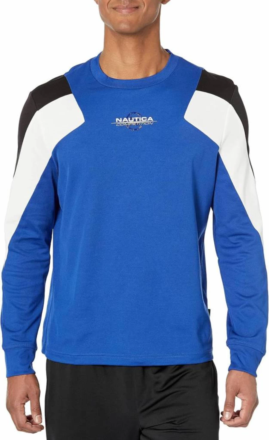 Nautica Men's Sustainable Long-Sleeve Competition T-Shirt – Eco-Friendly Cotton Crewneck Top