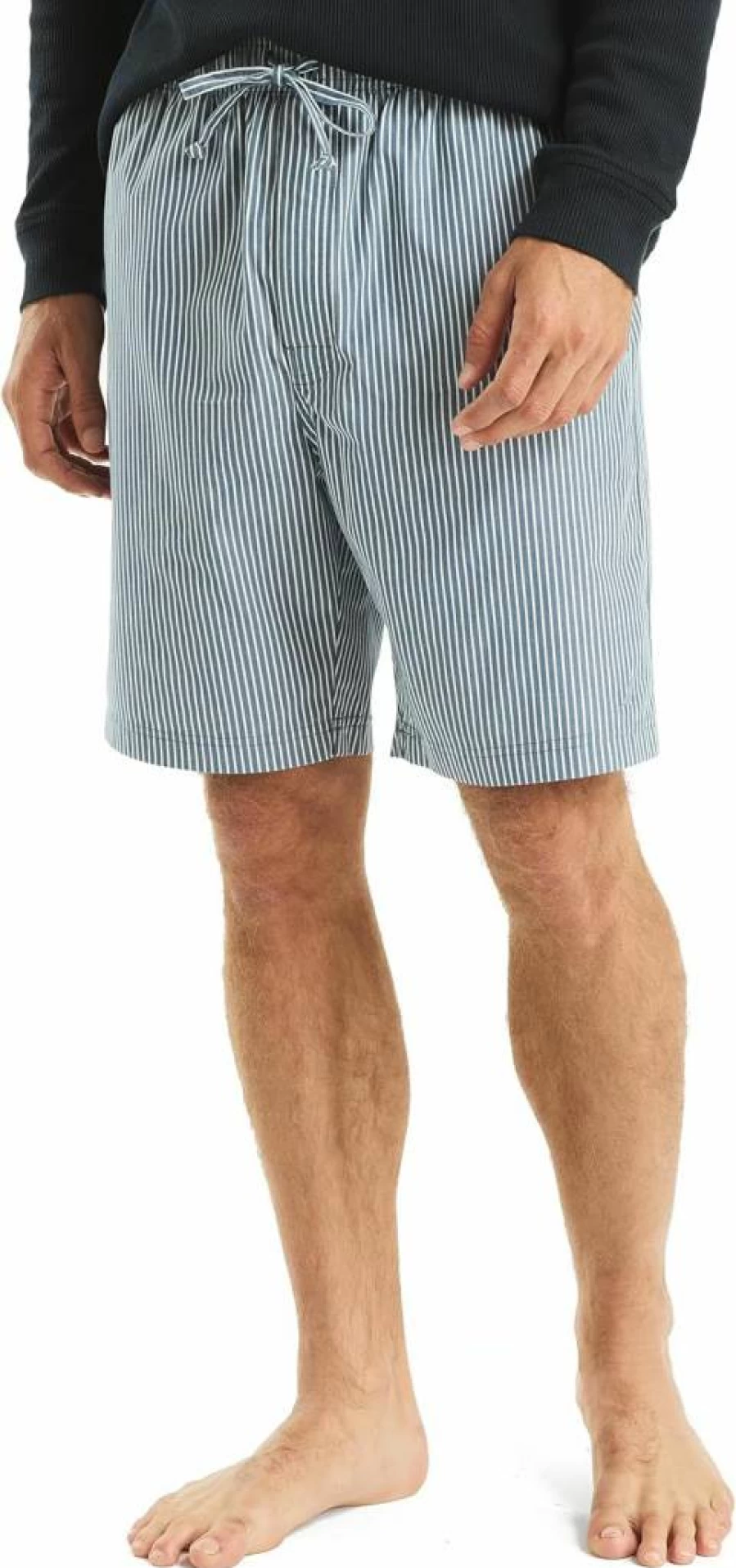 Nautica Men's Sustainable Striped Poplin Sleep Shorts – Eco-Friendly Comfort