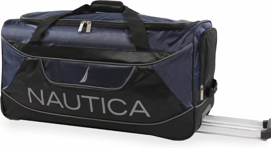 Nautica Lander 30-Inch Rolling Duffel Bag - Water-Resistant Travel Luggage with Wheels for Easy Transport