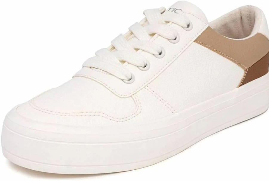 Nautica Women's Platform Sneakers - Low Top Lace-Up Casual Shoes for Walking & Tennis