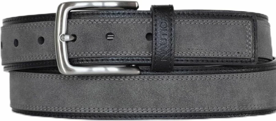 Nautica Men's Genuine Leather Dress Belt with Polished Metal Buckle - Stylish & Durable Fashion Accessory