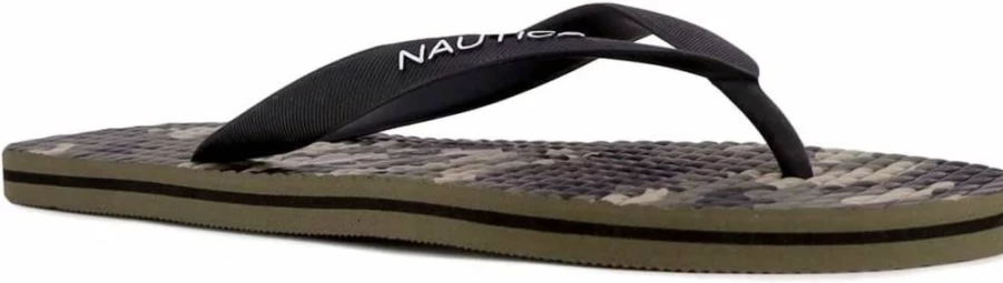 Nautica Men's Comfortable Beach Flip Flops - Waterproof Boat Slides & Summer Sandals for Men