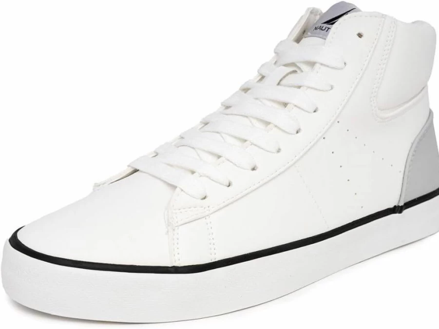 Nautica Men's High-Top Casual Sneakers - Classic Lace-Up Tennis Shoes for Walking & Leisure