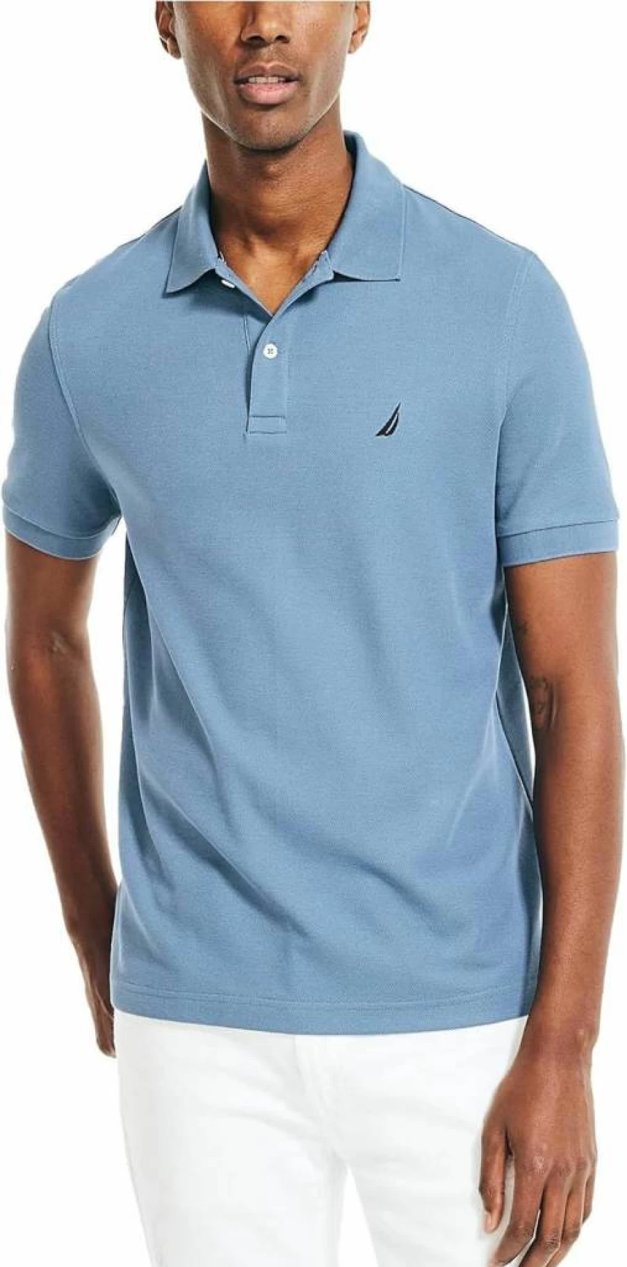 Nautica Men's Classic Fit Performance Deck Polo Shirt – Sustainable Cotton, Breathable & Comfortable