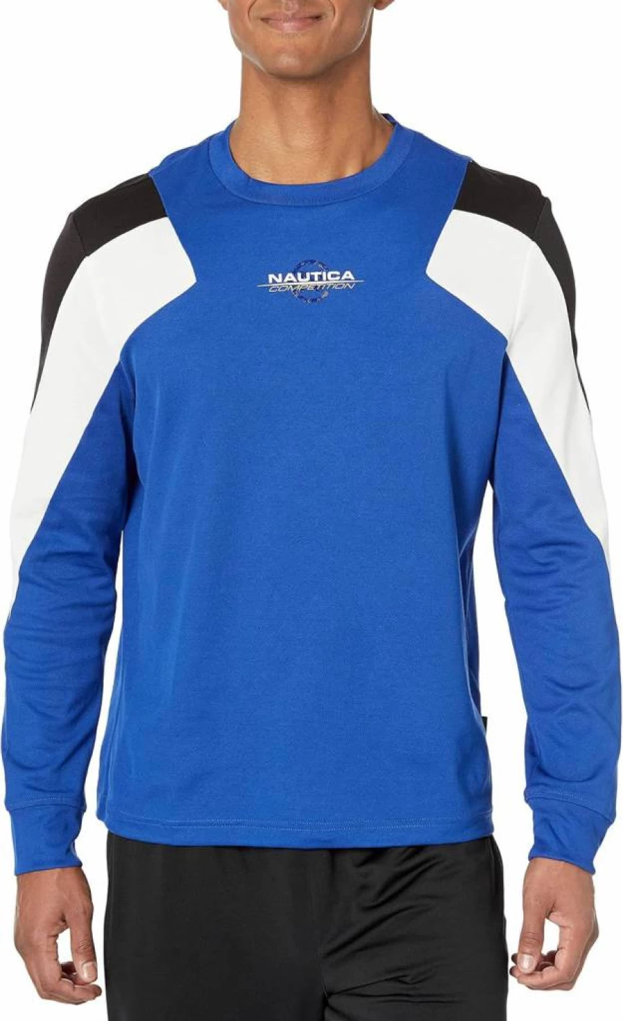 Nautica Men's Sustainable Long-Sleeve Competition T-Shirt – Eco-Friendly Cotton Crewneck Top