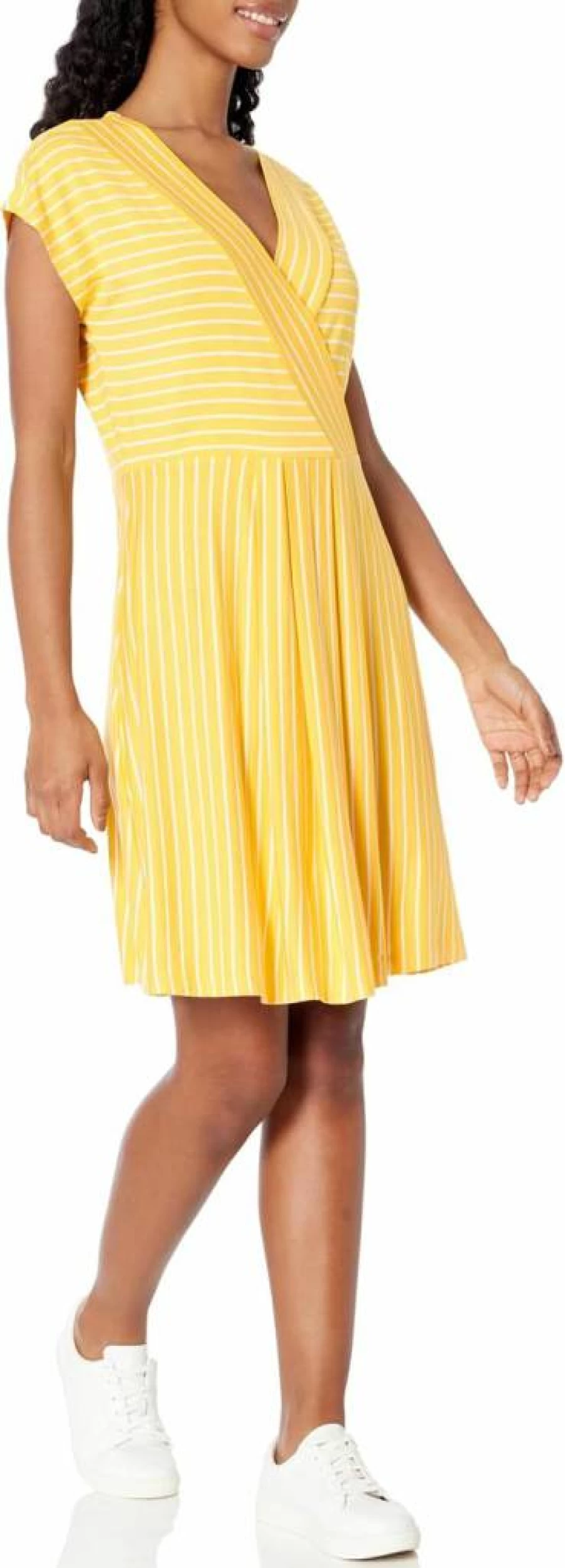 Nautica Women's Striped Short Sleeve Wrap Dress - Casual Summer Beach Style