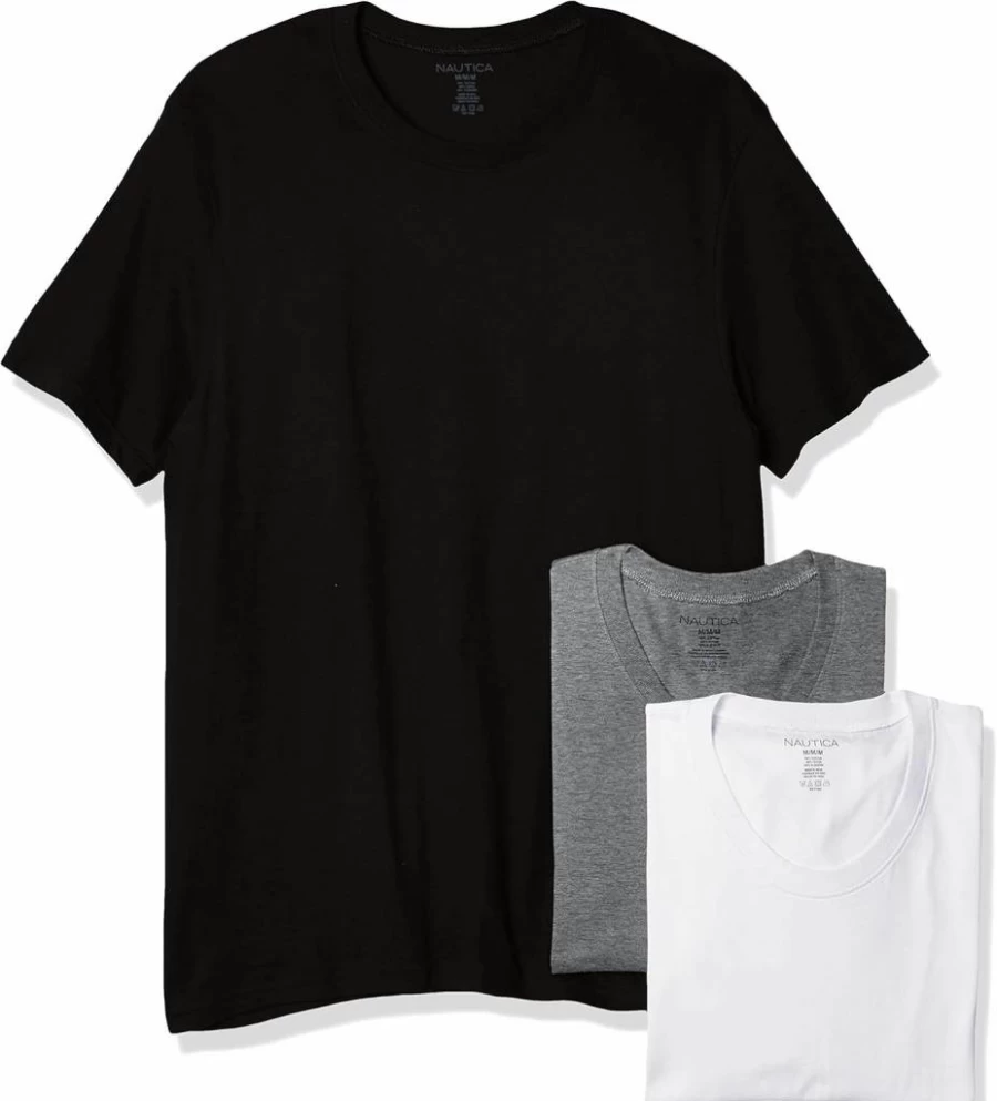Nautica Men's 3-Pack Cotton Crew Neck T-Shirts for Casual Comfort & Style
