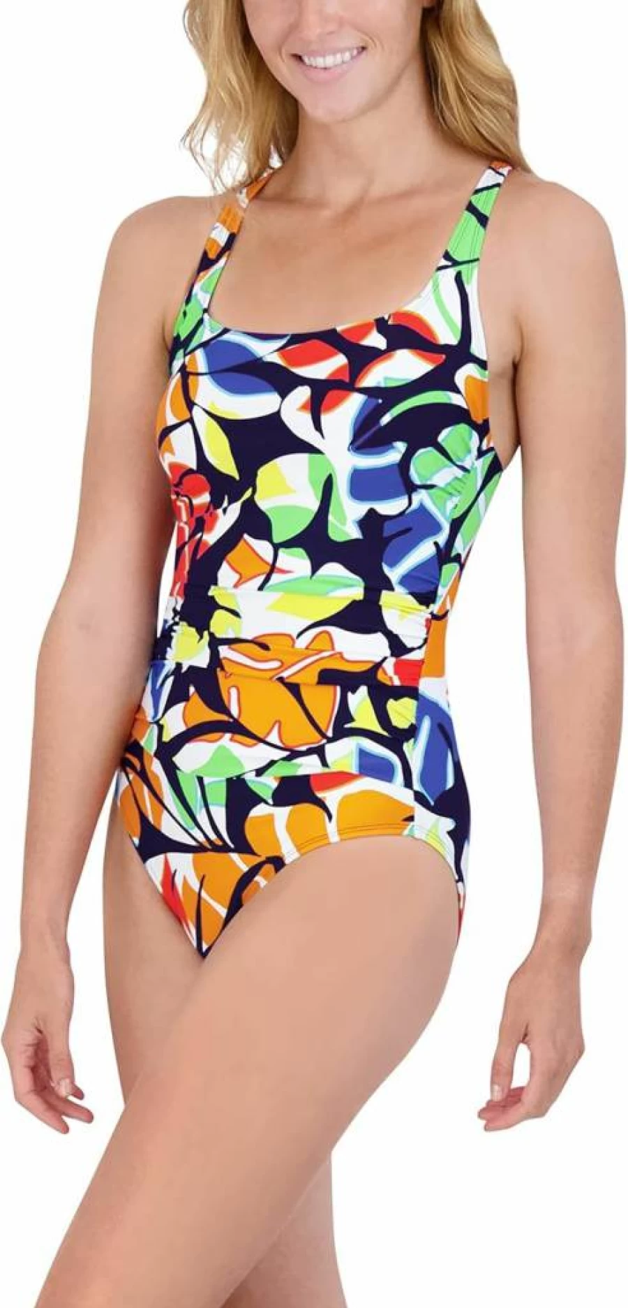 Nautica Women's One-Piece Swimsuit with Tummy Control - Quick-Dry, Slimming Bathing Suit in Bikini Style