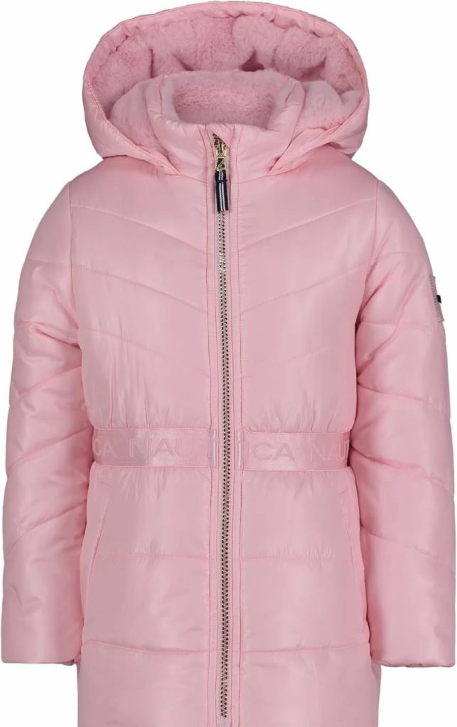 Nautica Girls' Winter Puffer Jacket - Heavyweight Hooded Coat with Full-Length Zipper for Cold Weather