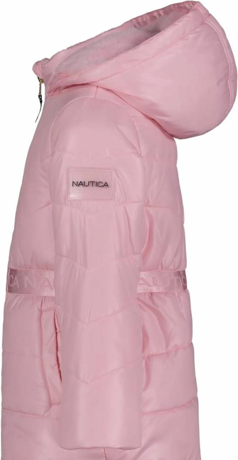 Nautica Girls' Winter Puffer Jacket - Heavyweight Hooded Coat with Full-Length Zipper for Cold Weather