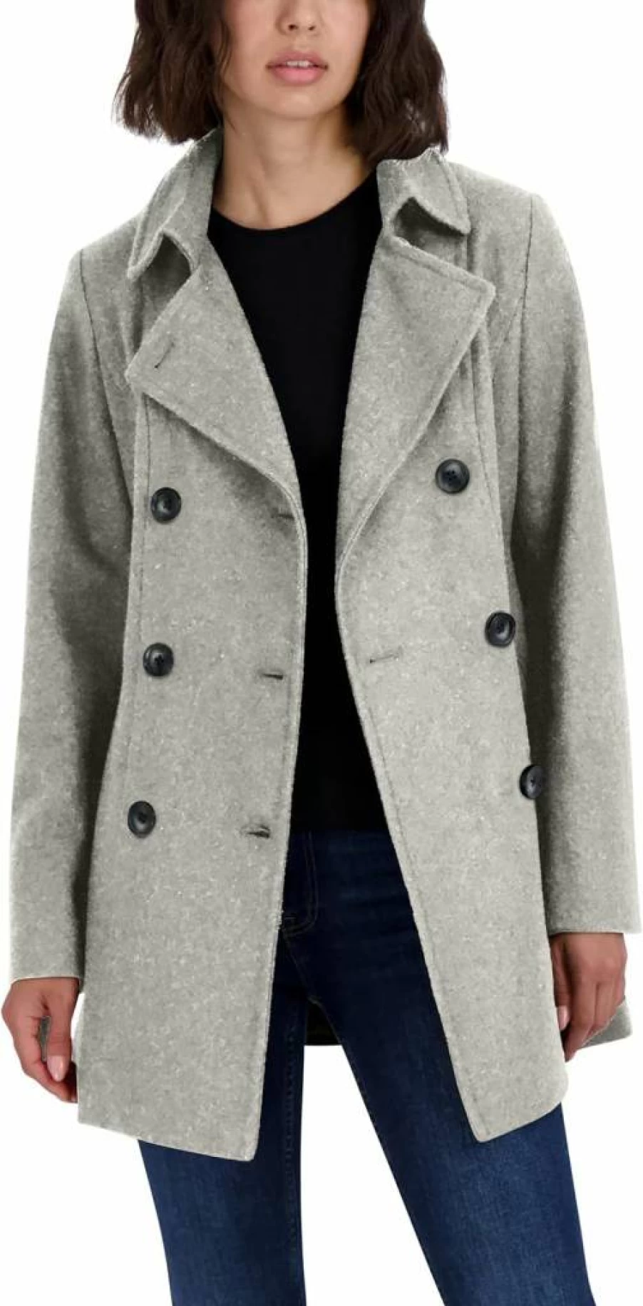 Nautica Women's Double Breasted Peacoat with Detachable Hood - Classic Winter Coat for Women