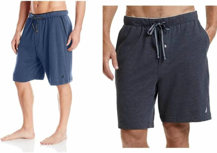 Nautica Men's Comfortable Soft Knit Elastic Waistband Lounge Sleep Shorts for Relaxation