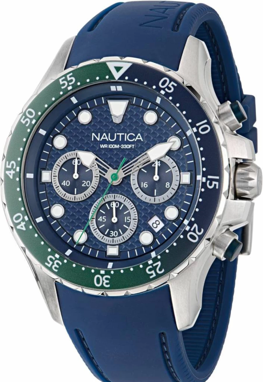 Nautica NST Silicone Strap Watch for Men - Waterproof Casual Sport Wristwatch with Durable Digital Display