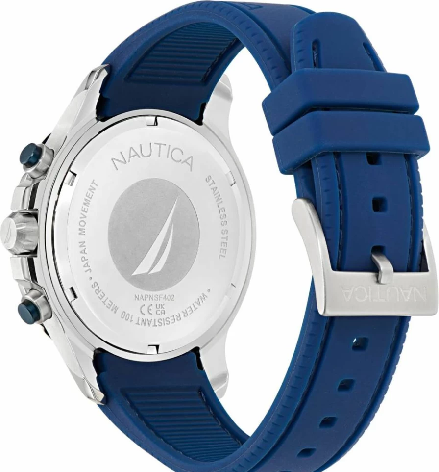 Nautica NST Silicone Strap Watch for Men - Waterproof Casual Sport Wristwatch with Durable Digital Display