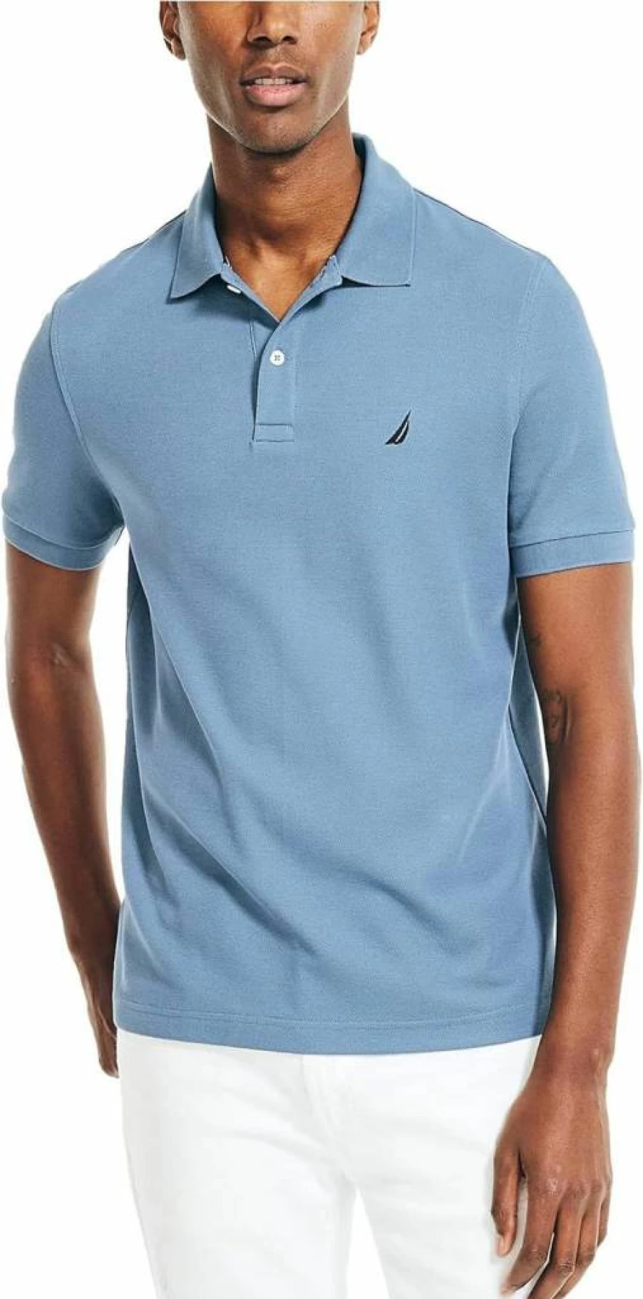 Nautica Men's Classic Fit Performance Deck Polo Shirt – Sustainable Cotton, Breathable & Comfortable