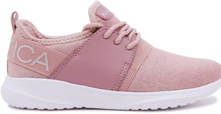 Nautica Girls' Metallic Athletic Running Sneakers for Kids - Lace-Up Fashion Shoes for Toddler, Little & Big Kid