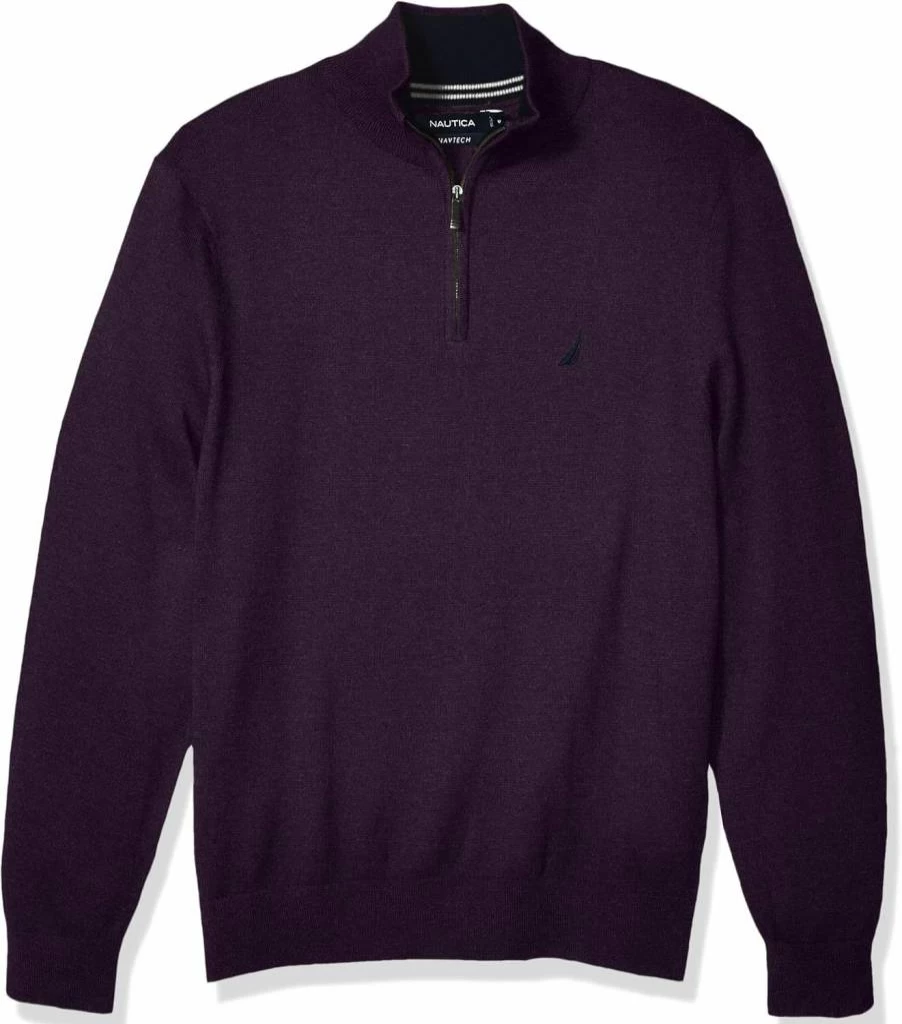 Nautica Men's NavTech Performance Quarter-Zip Sweater - Lightweight Athletic Pullover