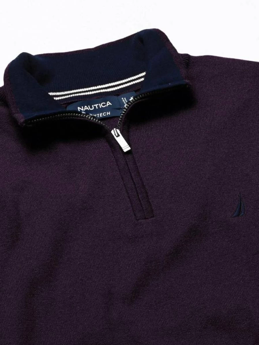 Nautica Men's NavTech Performance Quarter-Zip Sweater - Lightweight Athletic Pullover