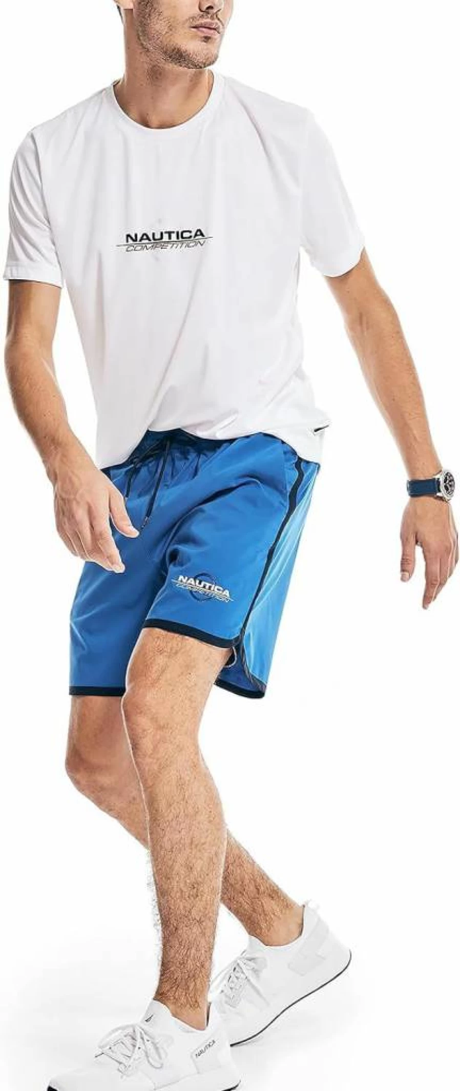Nautica Men's Sustainable 7-Inch Performance Shorts - Quick-Dry Athletic Swim Trunks for Competition & Training
