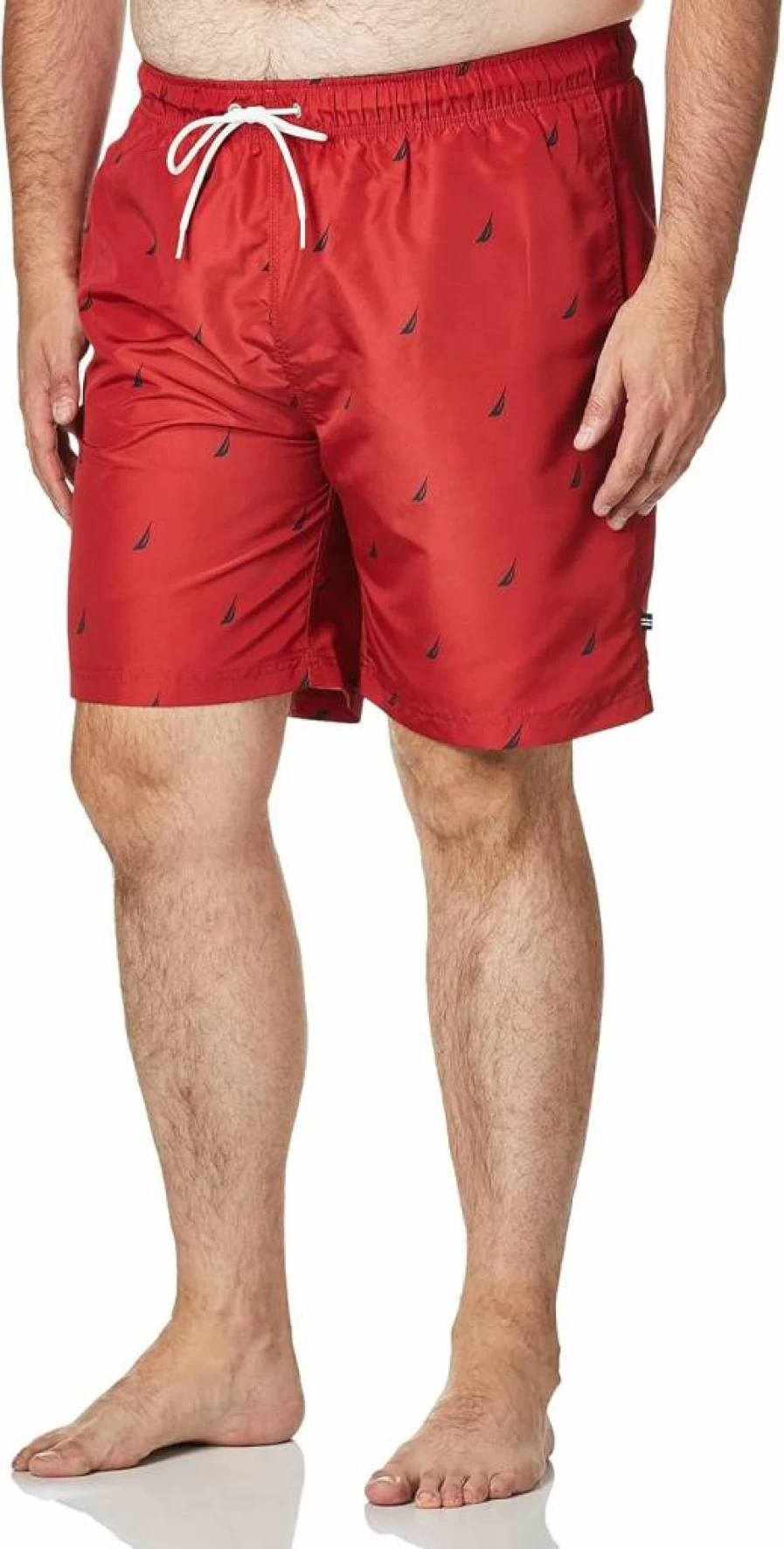 Nautica Men's Quick Dry Swim Trunks with Sailboat Print - Comfortable J-Class Beach Shorts for Swimming