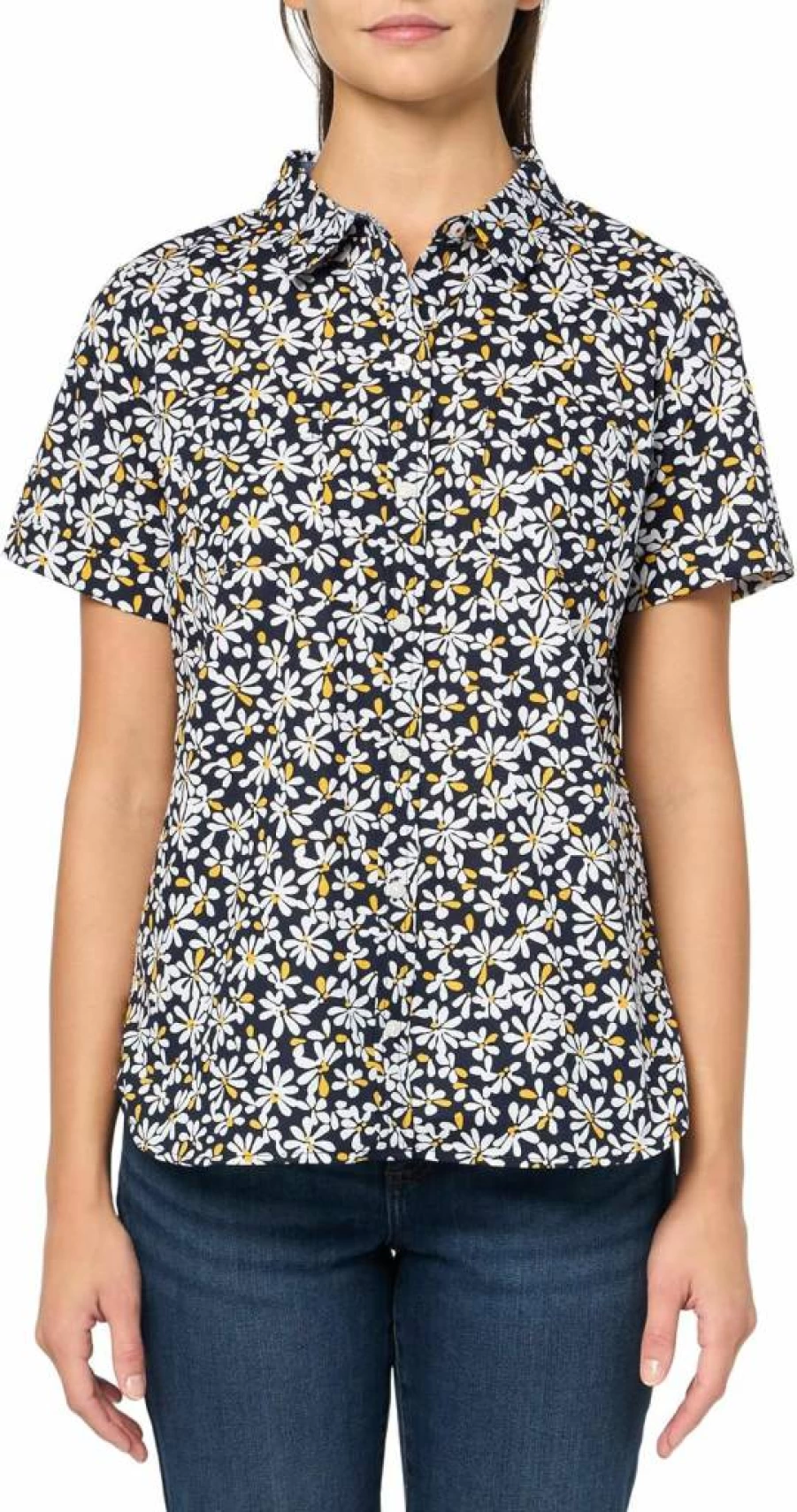 Nautica Women's Short Sleeve Button-Down Camp Shirt - Casual Comfort Fit Top