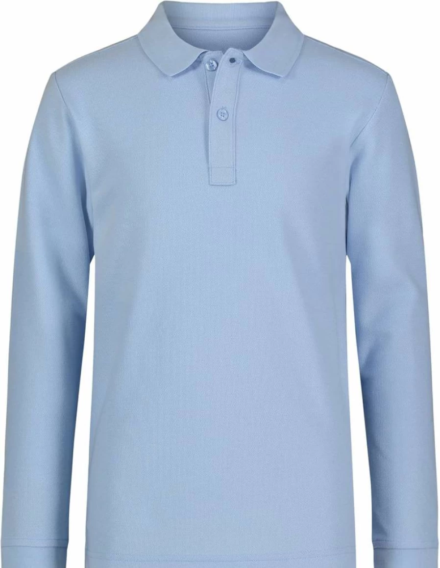 Nautica Boys' Long Sleeve Polo Shirt for School Uniforms - Comfortable, Breathable Fabric with Button Closure