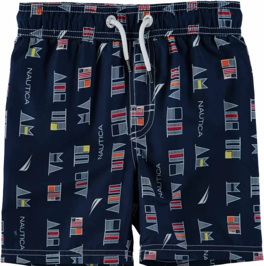 Nautica Boys' UPF 50+ Sun Protection Swim Trunks Quick-Dry Beach Shorts