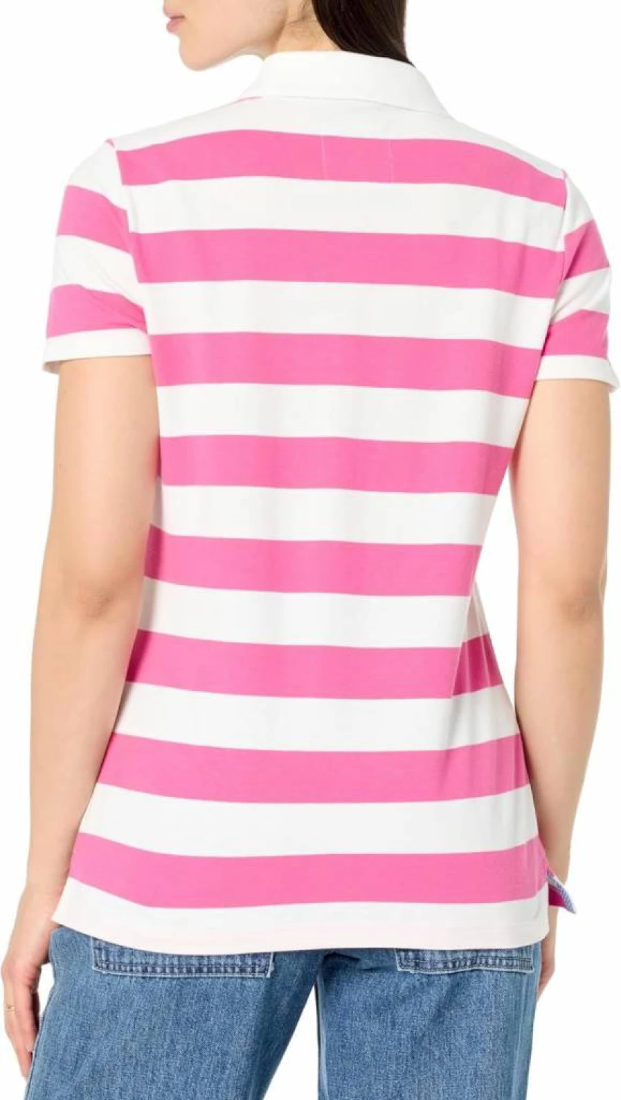 Nautica Women's Classic Short Sleeve Polo Shirt with Button Placket for Casual Comfort