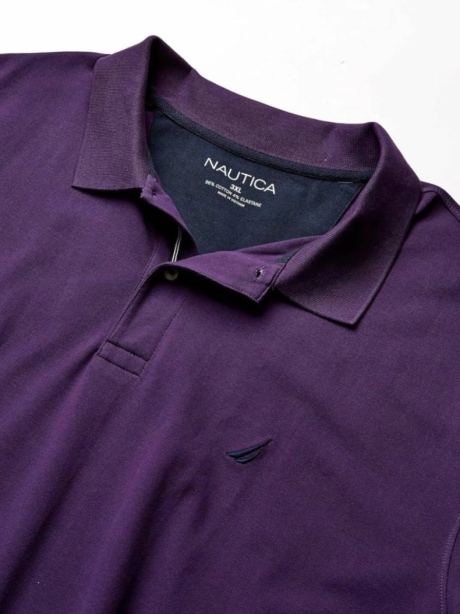 Nautica Men's Big & Tall Stretch Solid Short Sleeve Deck Polo Shirt for Comfort & Style