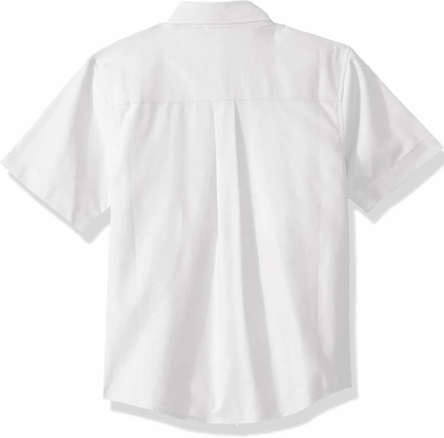 Nautica Boys' Uniform Oxford Shirt - Breathable Short Sleeve Button Down with Chest Pocket for School