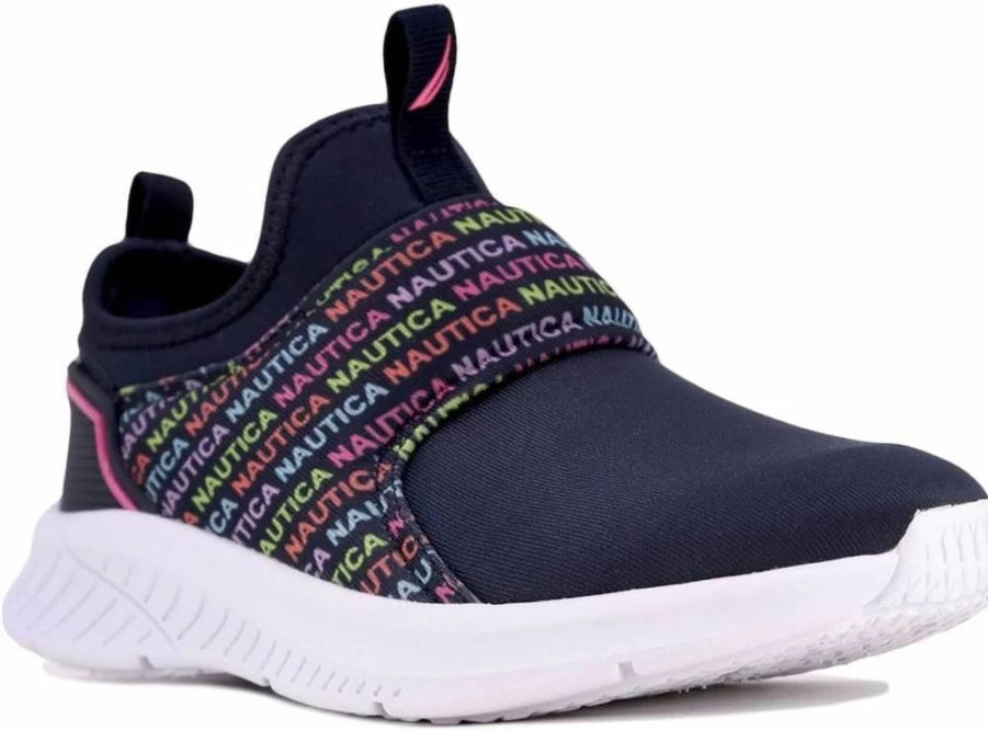Nautica Girls' Slip-On Athletic Sneakers - Lightweight Running & Tennis Shoes for Kids