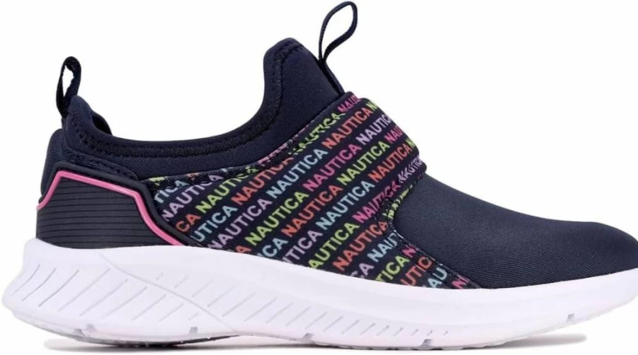 Nautica Girls' Slip-On Athletic Sneakers - Lightweight Running & Tennis Shoes for Kids