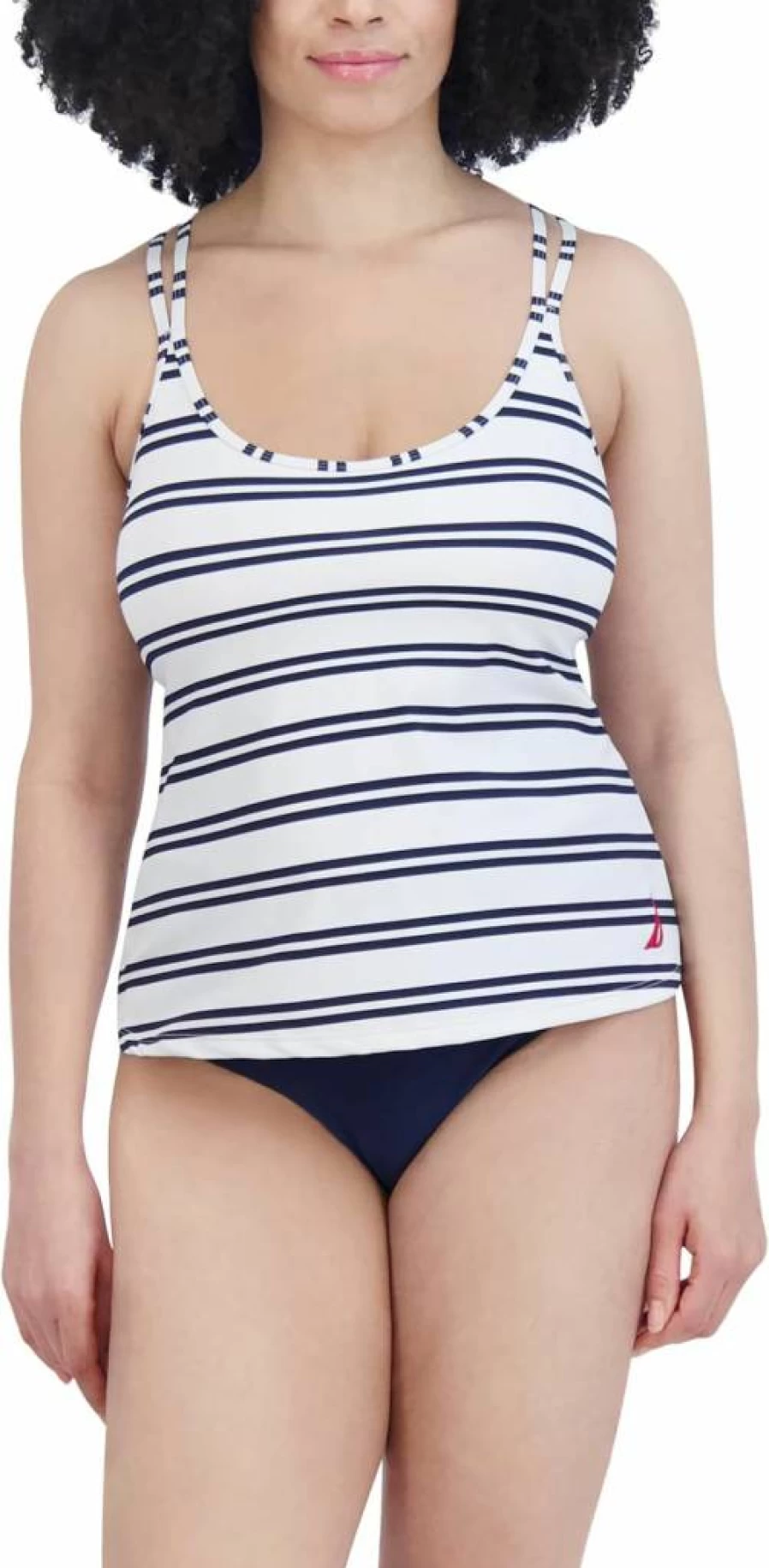 Nautica Women's Quick-Dry UPF+ Tankini Swimsuit Top for Swim, Beach, Pool & Resort Wear