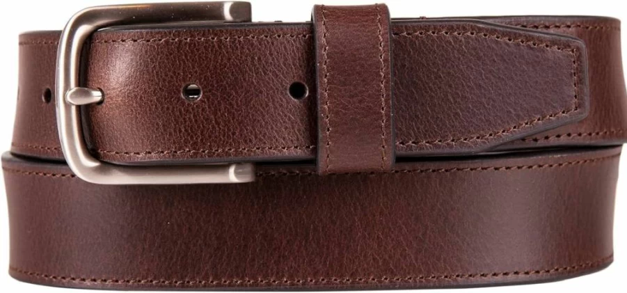Nautica Men's Genuine Leather Belt with Metal Buckle - Classic Casual Wear for Jeans, Chinos & Khakis