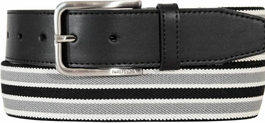 Nautica Men's Classic Elastic Stretch Belt with Metal Buckle - Adjustable for Business, Work & Casual Wear